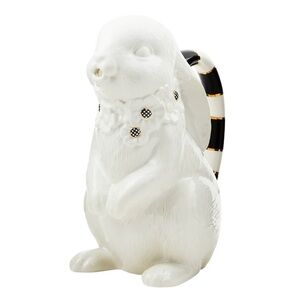MacKenzie-Childs White and Black Rabbit Feeder